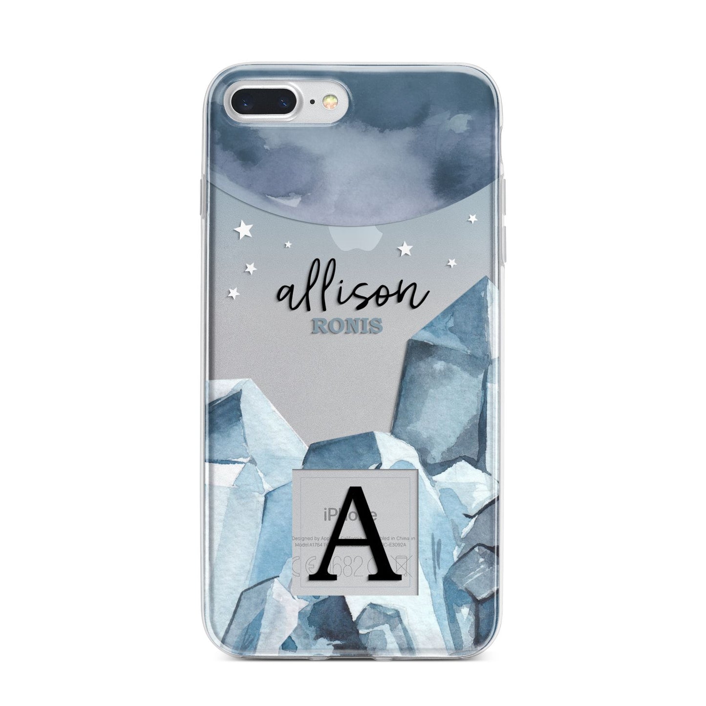 Lunar Crystals Personalised Name iPhone 7 Plus Bumper Case on Silver iPhone