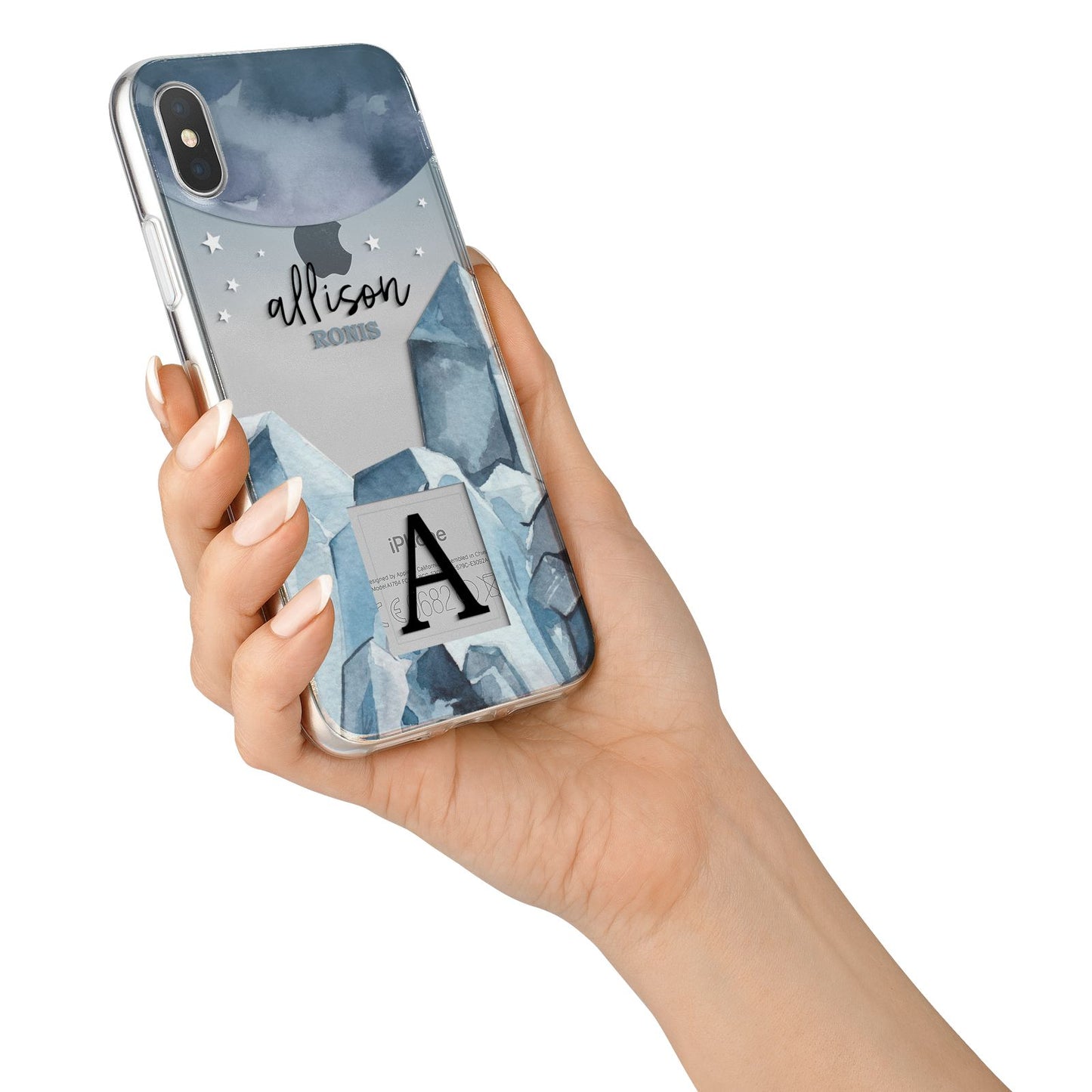 Lunar Crystals Personalised Name iPhone X Bumper Case on Silver iPhone Alternative Image 2