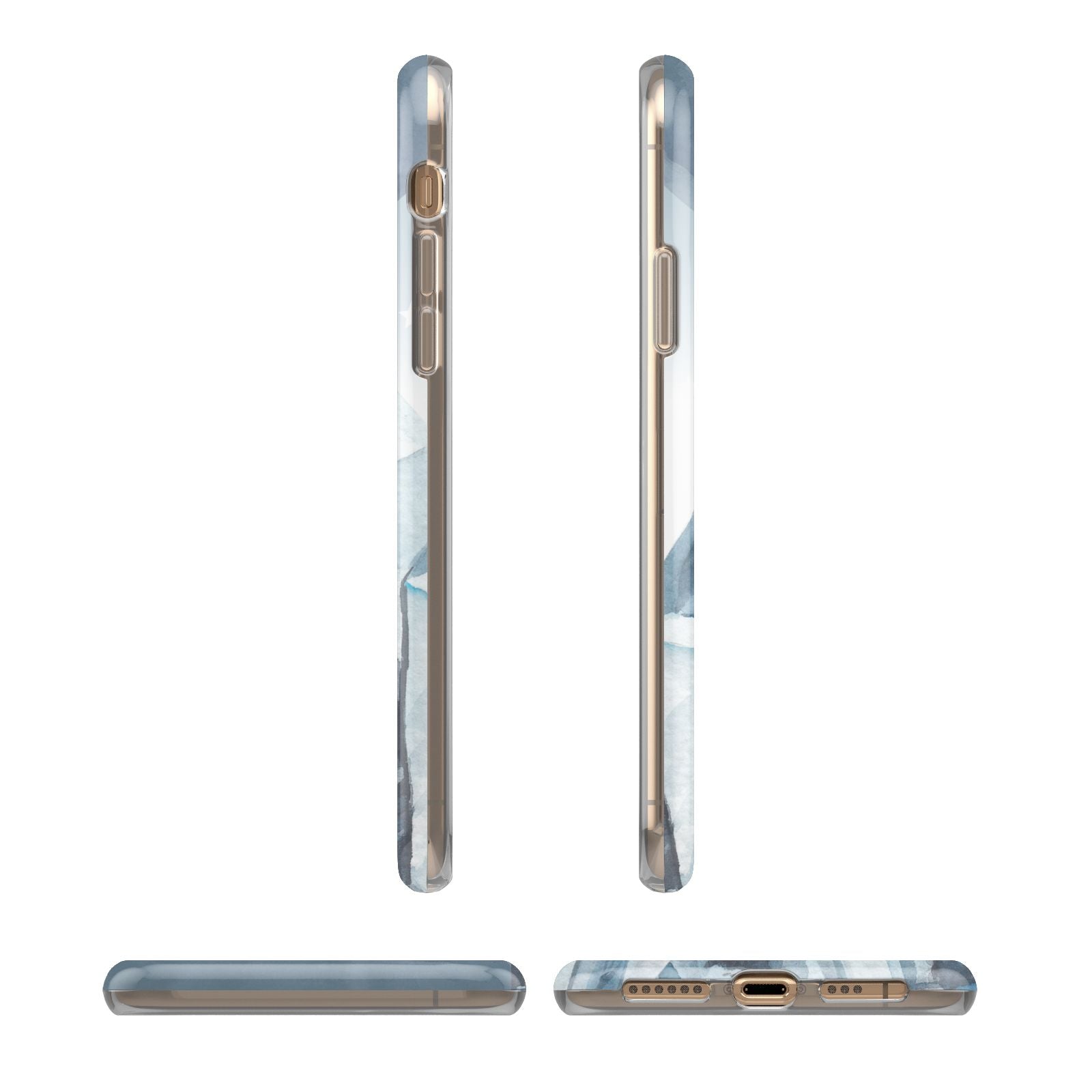 Lunar Crystals Personalised Name iPhone XS 3D Tough Case in Gold Angled Images