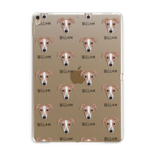Lurcher Icon with Name Apple iPad Gold Case
