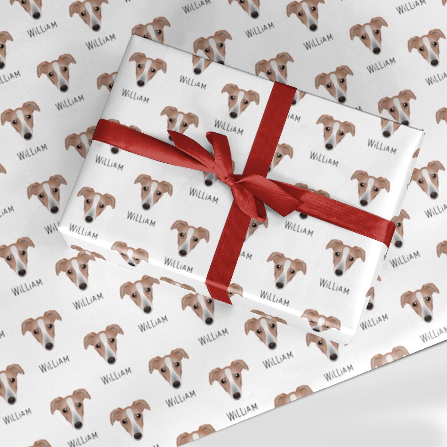 Lurcher Icon with Name Custom Wrapping Paper