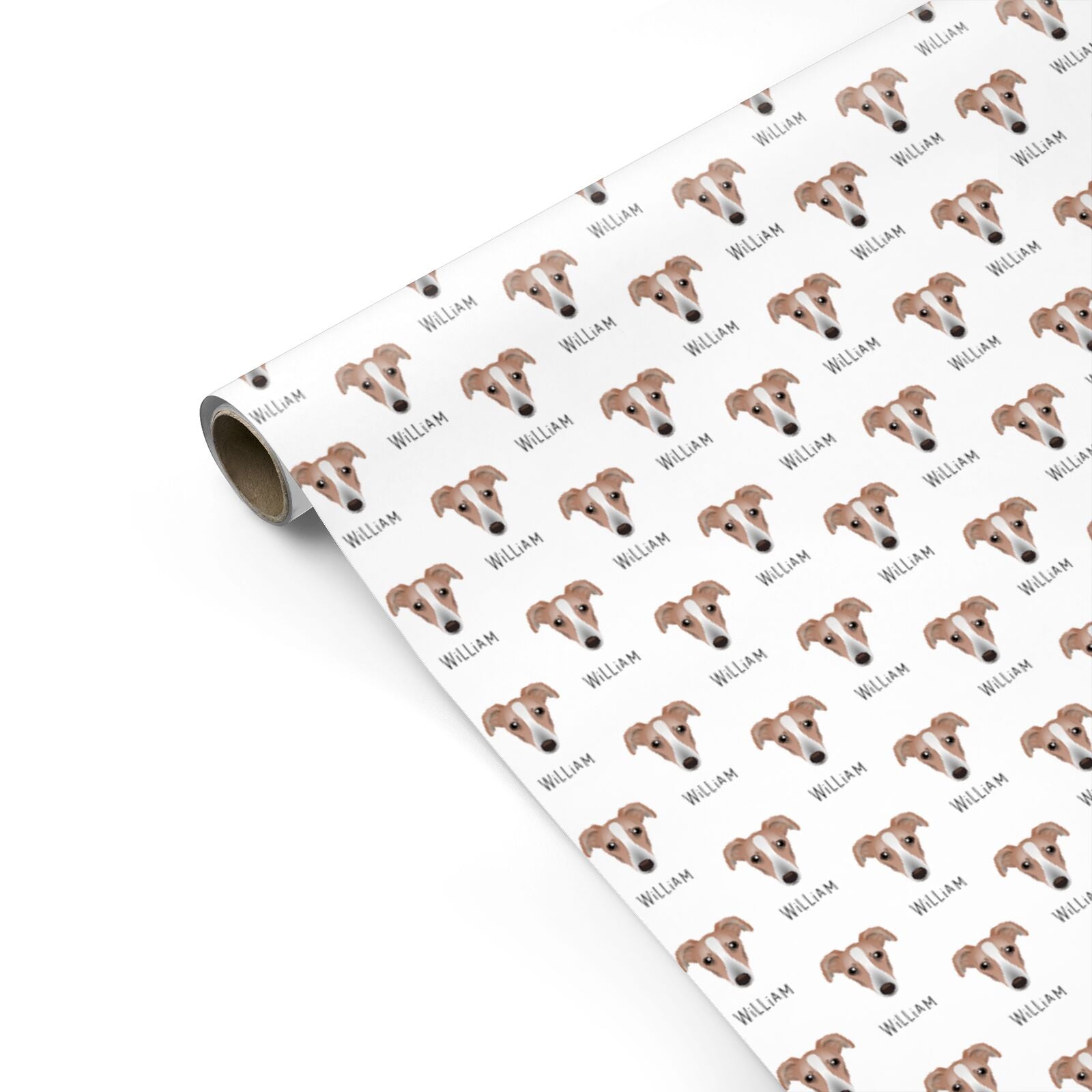 Lurcher Icon with Name Personalised Gift Wrap