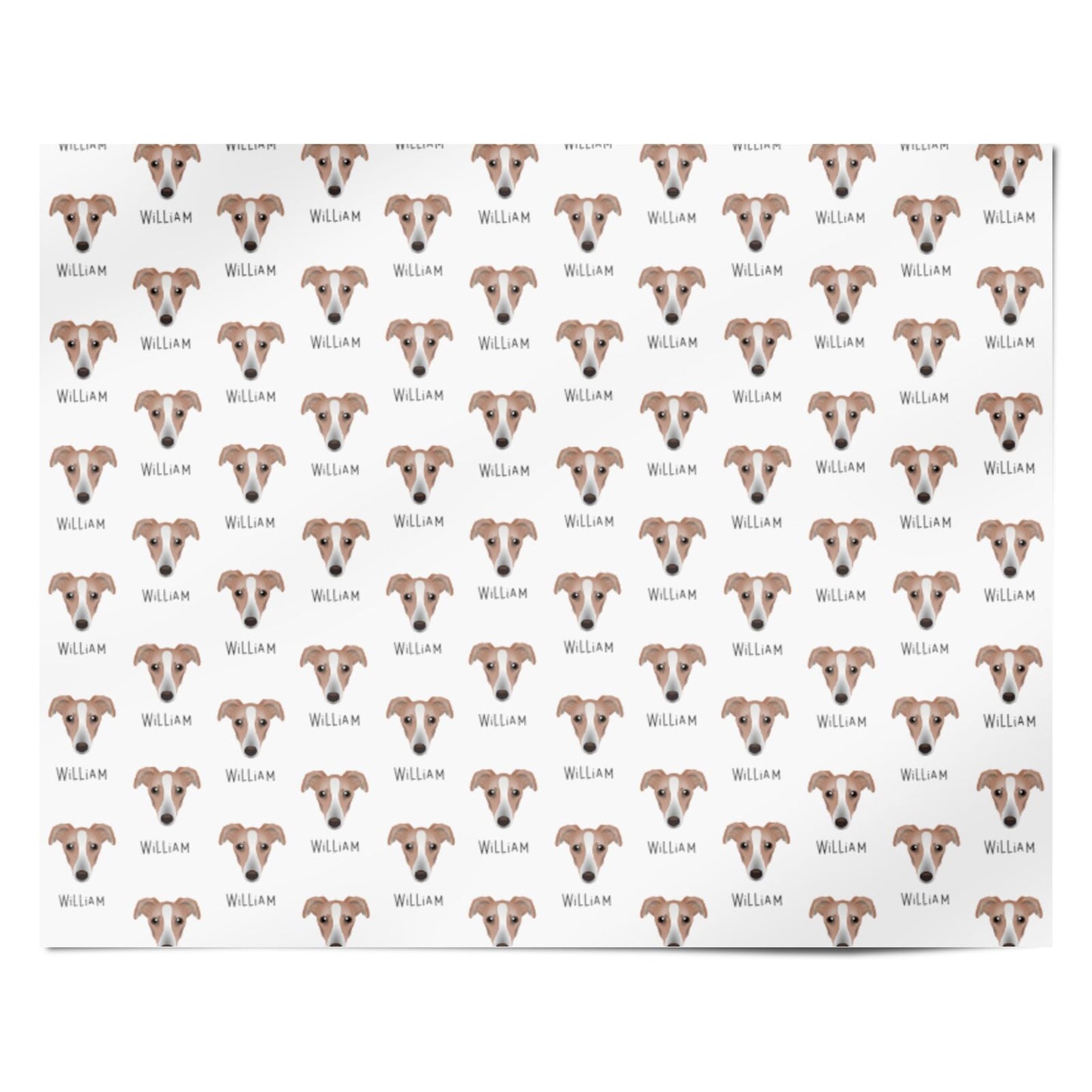 Lurcher Icon with Name Personalised Wrapping Paper Alternative