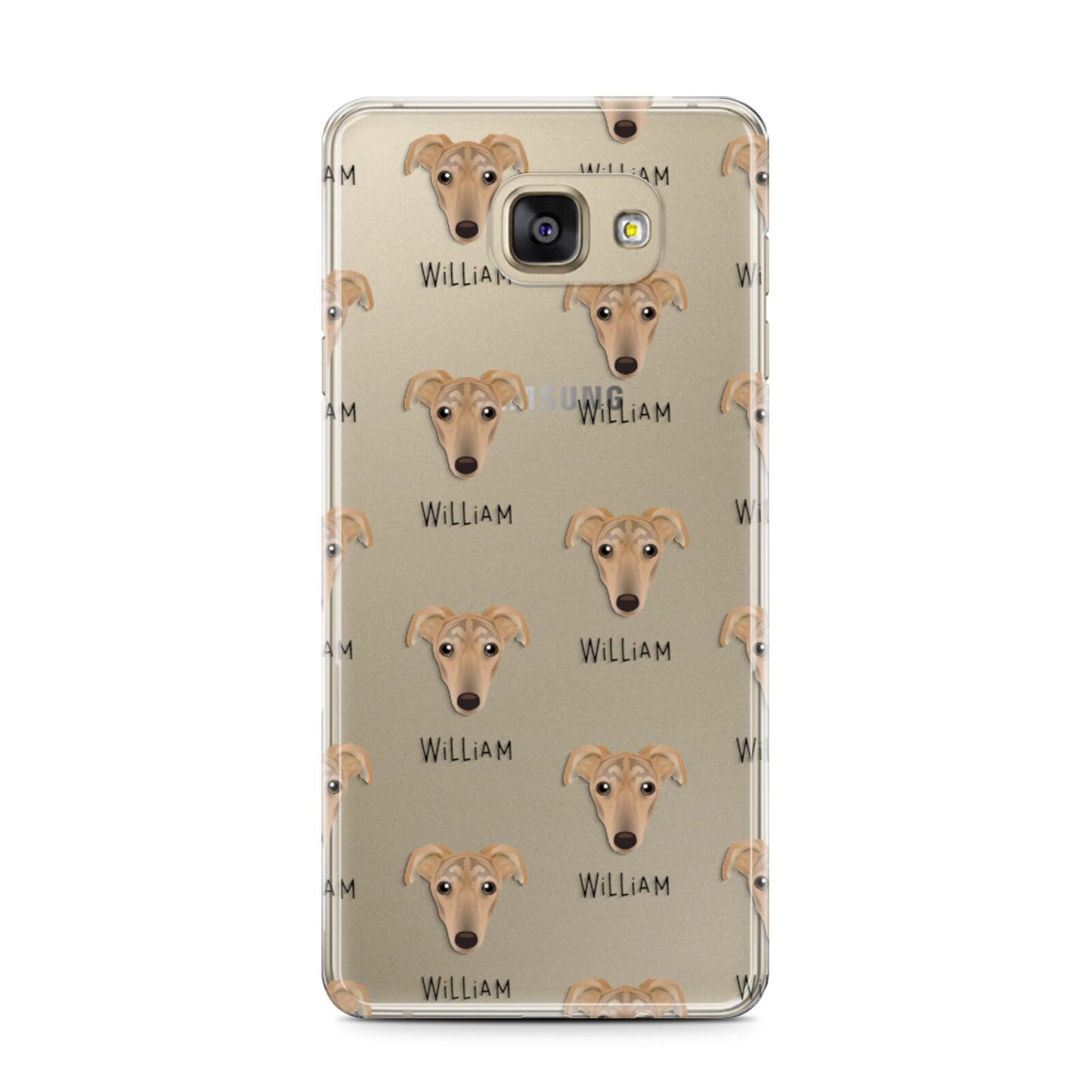 Lurcher Icon with Name Samsung Galaxy A7 2016 Case on gold phone