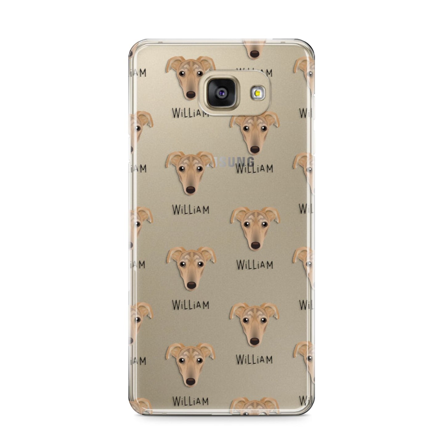 Lurcher Icon with Name Samsung Galaxy A9 2016 Case on gold phone