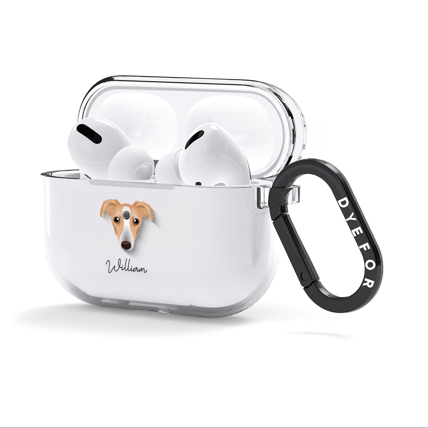 Lurcher Personalised AirPods Clear Case 3rd Gen Side Image