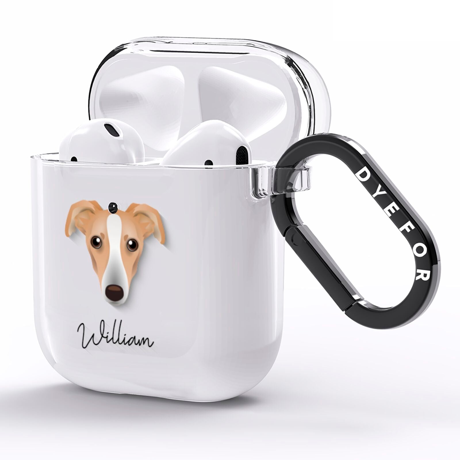 Lurcher Personalised AirPods Clear Case Side Image