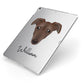 Lurcher Personalised Apple iPad Case on Silver iPad Side View