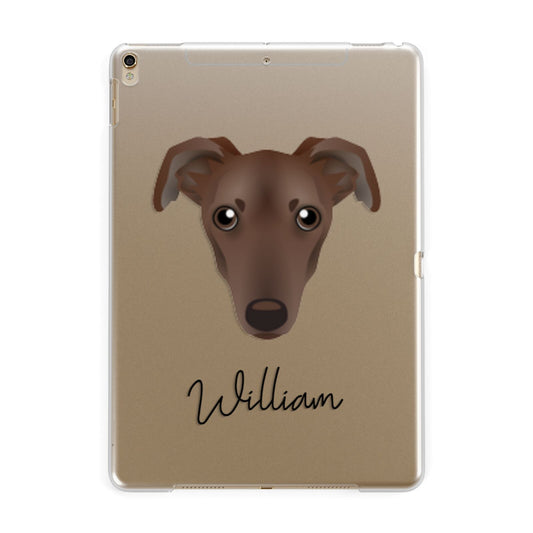 Lurcher Personalised Apple iPad Gold Case