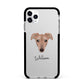Lurcher Personalised Apple iPhone 11 Pro Max in Silver with Black Impact Case
