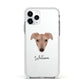 Lurcher Personalised Apple iPhone 11 Pro in Silver with White Impact Case