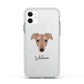 Lurcher Personalised Apple iPhone 11 in White with White Impact Case