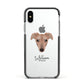 Lurcher Personalised Apple iPhone Xs Impact Case Black Edge on Silver Phone