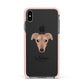 Lurcher Personalised Apple iPhone Xs Max Impact Case Pink Edge on Black Phone