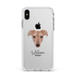 Lurcher Personalised Apple iPhone Xs Max Impact Case White Edge on Silver Phone