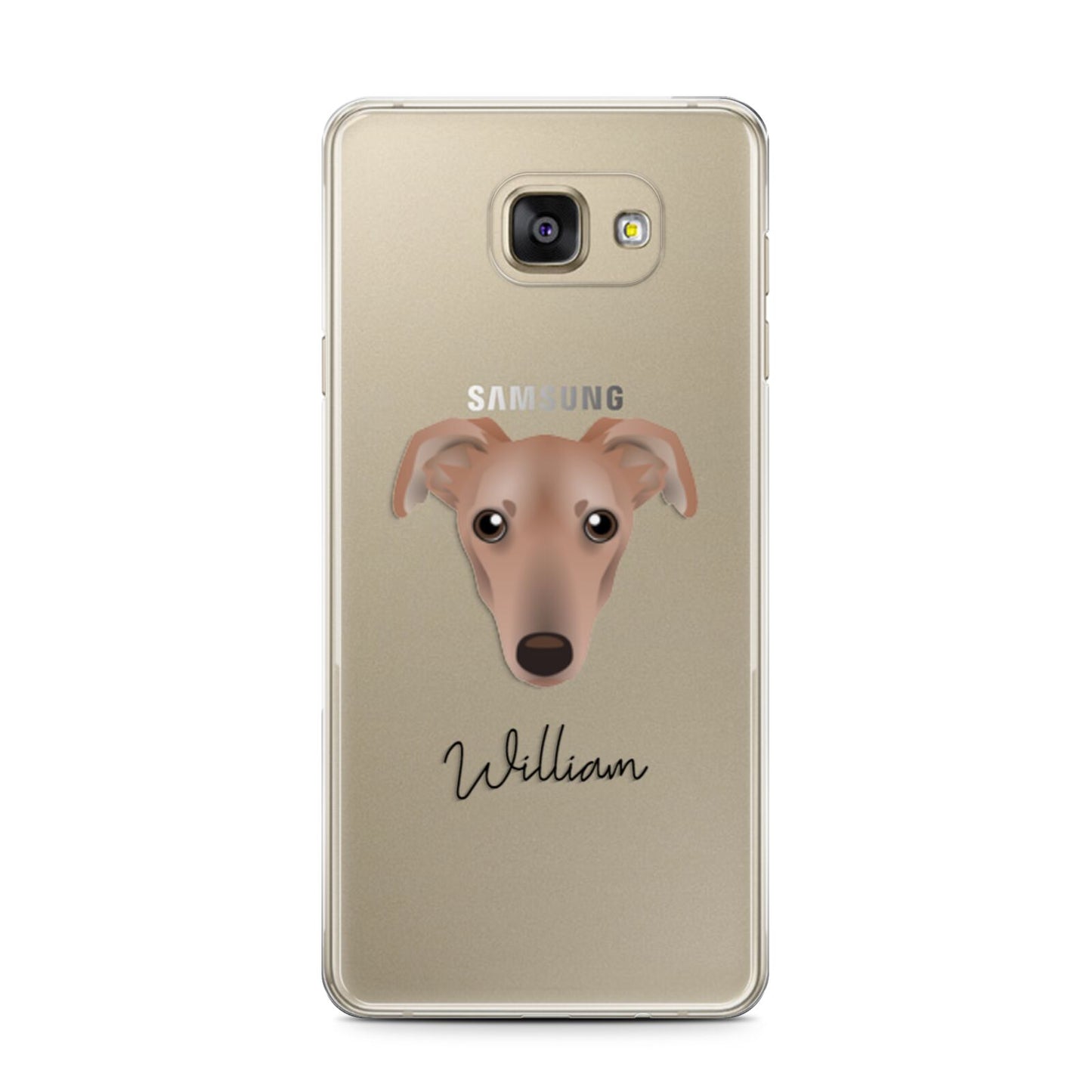Lurcher Personalised Samsung Galaxy A7 2016 Case on gold phone