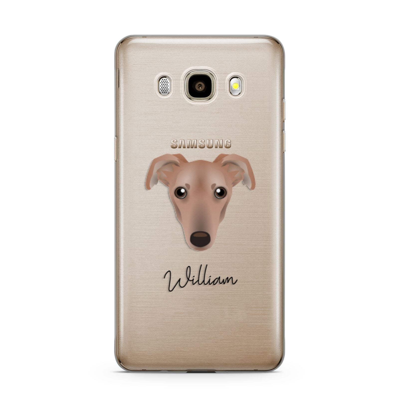 Lurcher Personalised Samsung Galaxy J7 2016 Case on gold phone
