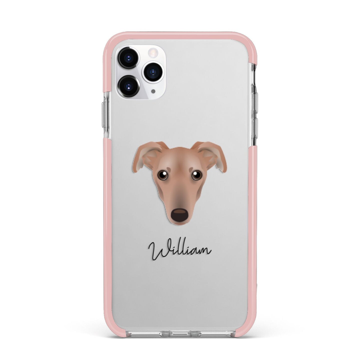 Lurcher Personalised iPhone 11 Pro Max Impact Pink Edge Case