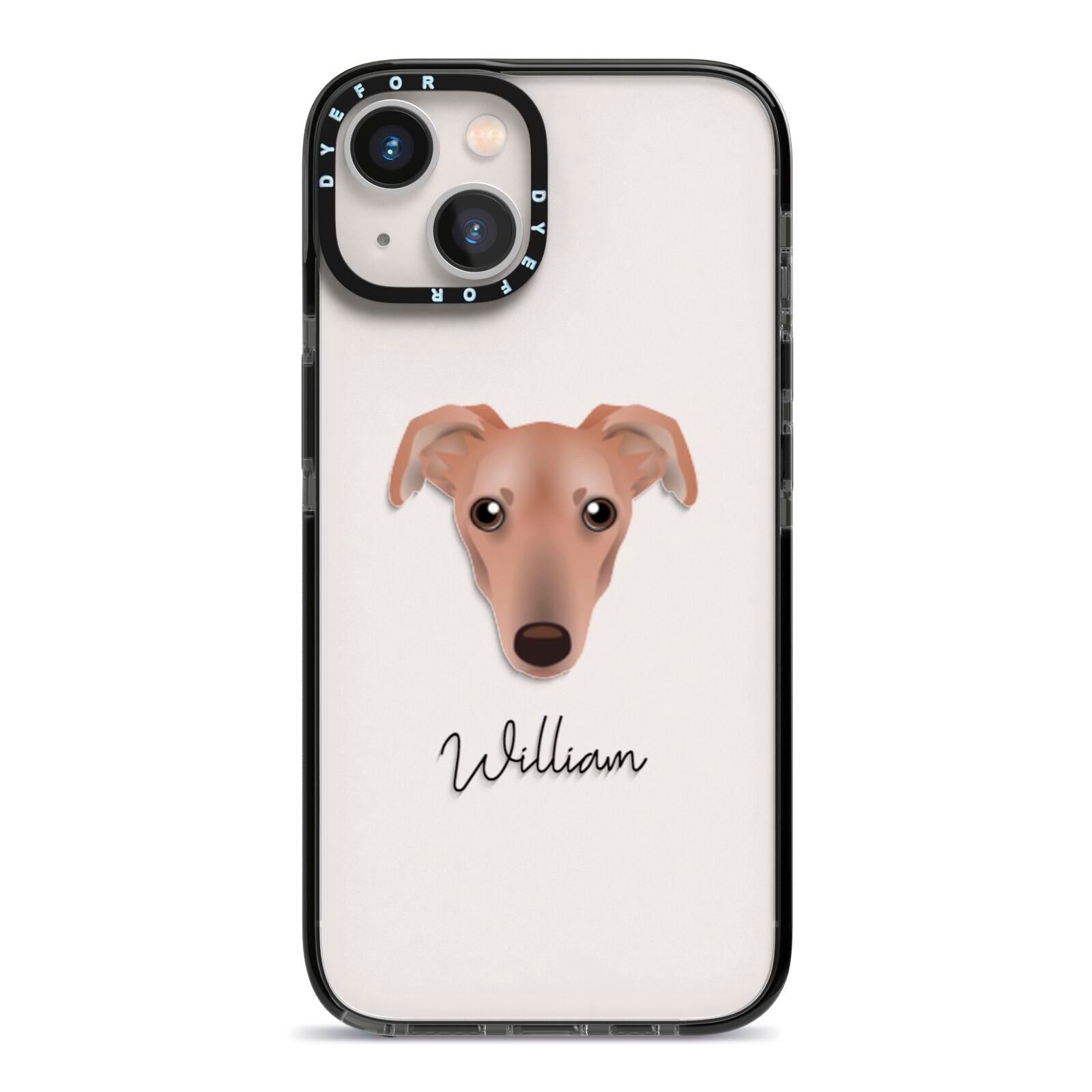 Lurcher Personalised iPhone 13 Black Impact Case on Silver phone