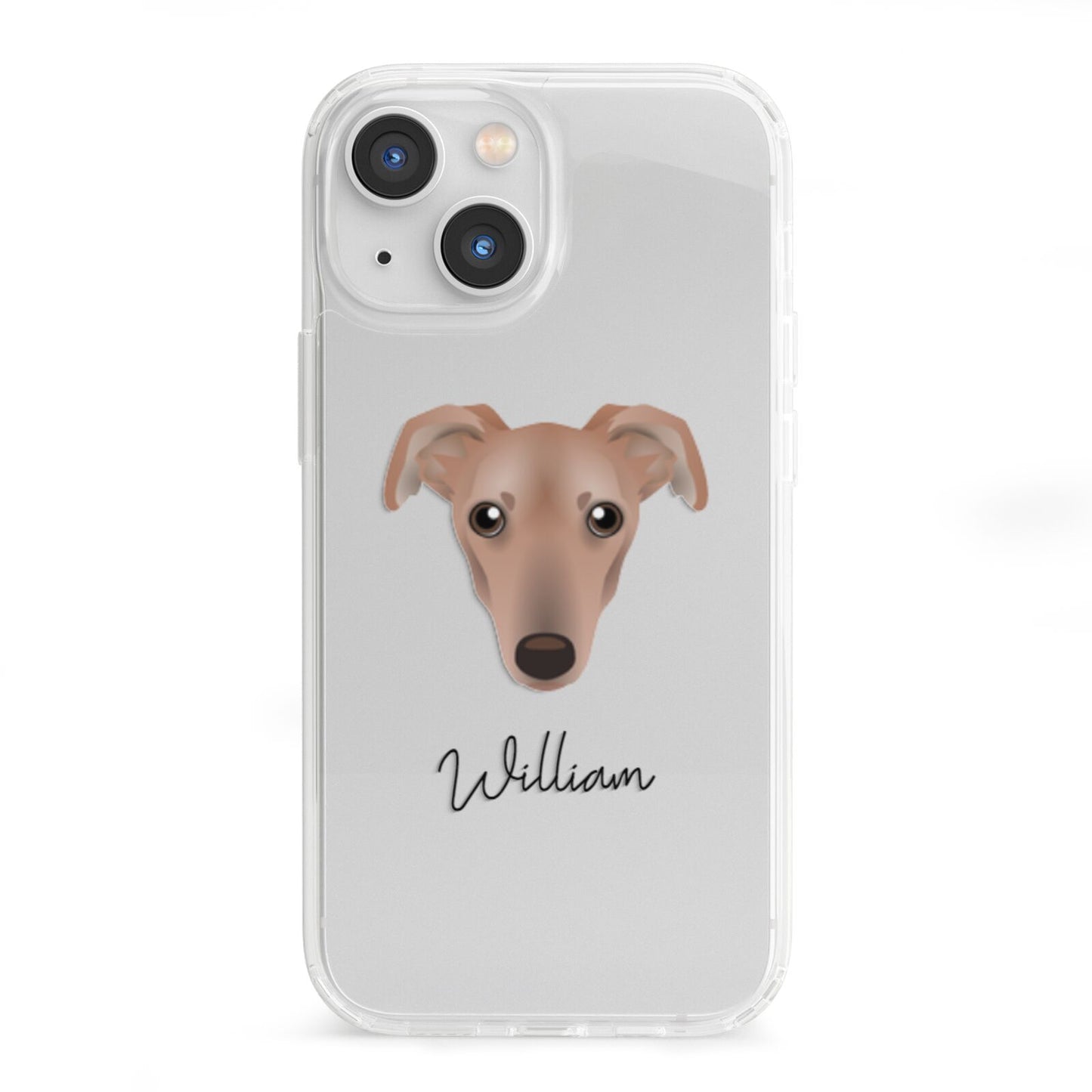 Lurcher Personalised iPhone 13 Mini Clear Bumper Case