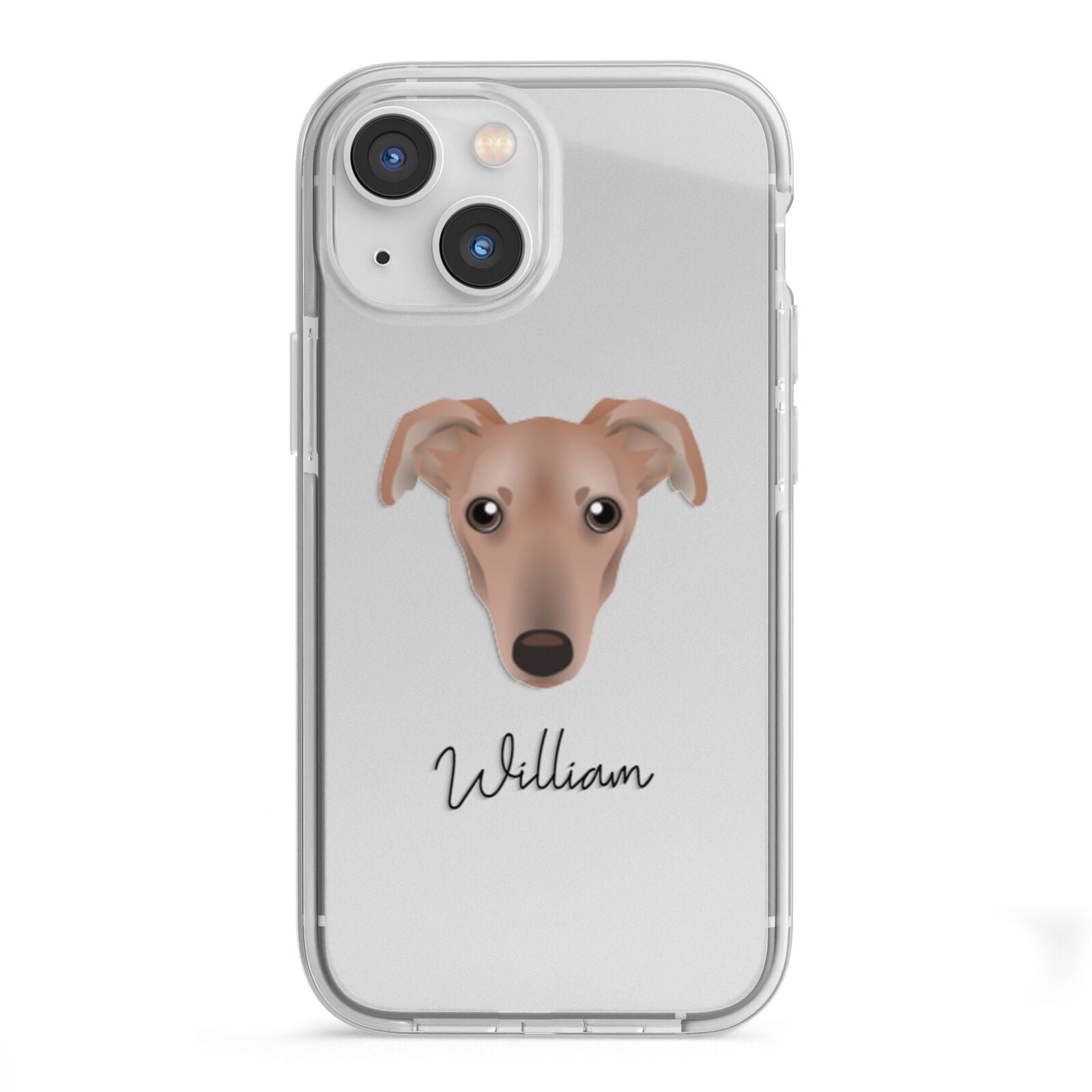 Lurcher Personalised iPhone 13 Mini TPU Impact Case with White Edges