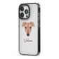 Lurcher Personalised iPhone 13 Pro Black Impact Case Side Angle on Silver phone