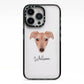 Lurcher Personalised iPhone 13 Pro Black Impact Case on Silver phone