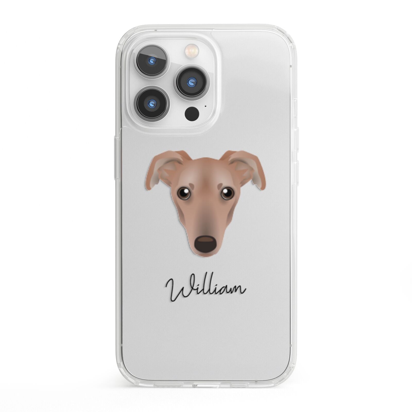 Lurcher Personalised iPhone 13 Pro Clear Bumper Case