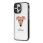 Lurcher Personalised iPhone 13 Pro Max Black Impact Case Side Angle on Silver phone