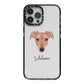 Lurcher Personalised iPhone 13 Pro Max Black Impact Case on Silver phone