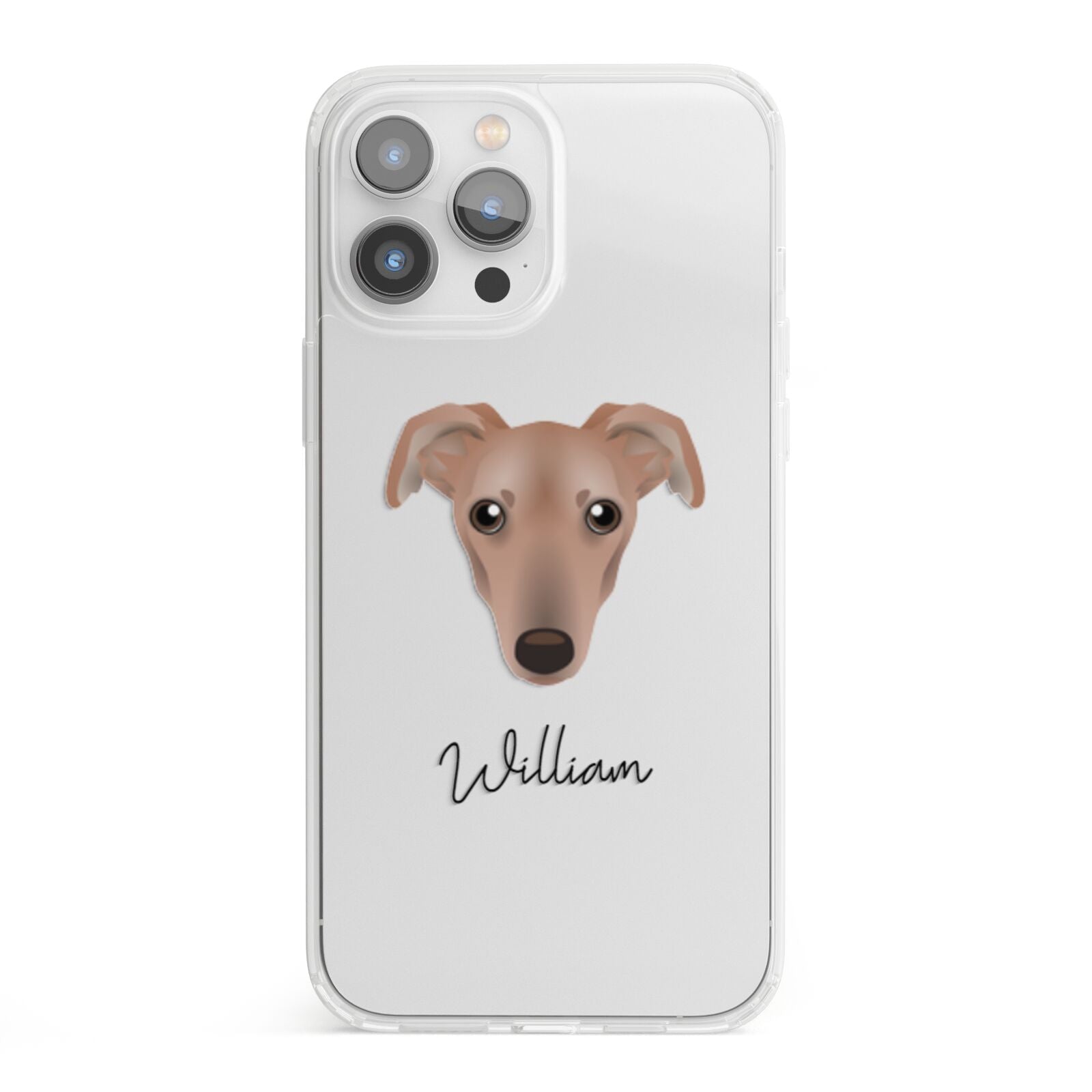 Lurcher Personalised iPhone 13 Pro Max Clear Bumper Case