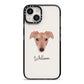 Lurcher Personalised iPhone 14 Black Impact Case on Silver phone