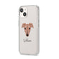 Lurcher Personalised iPhone 14 Clear Tough Case Starlight Angled Image