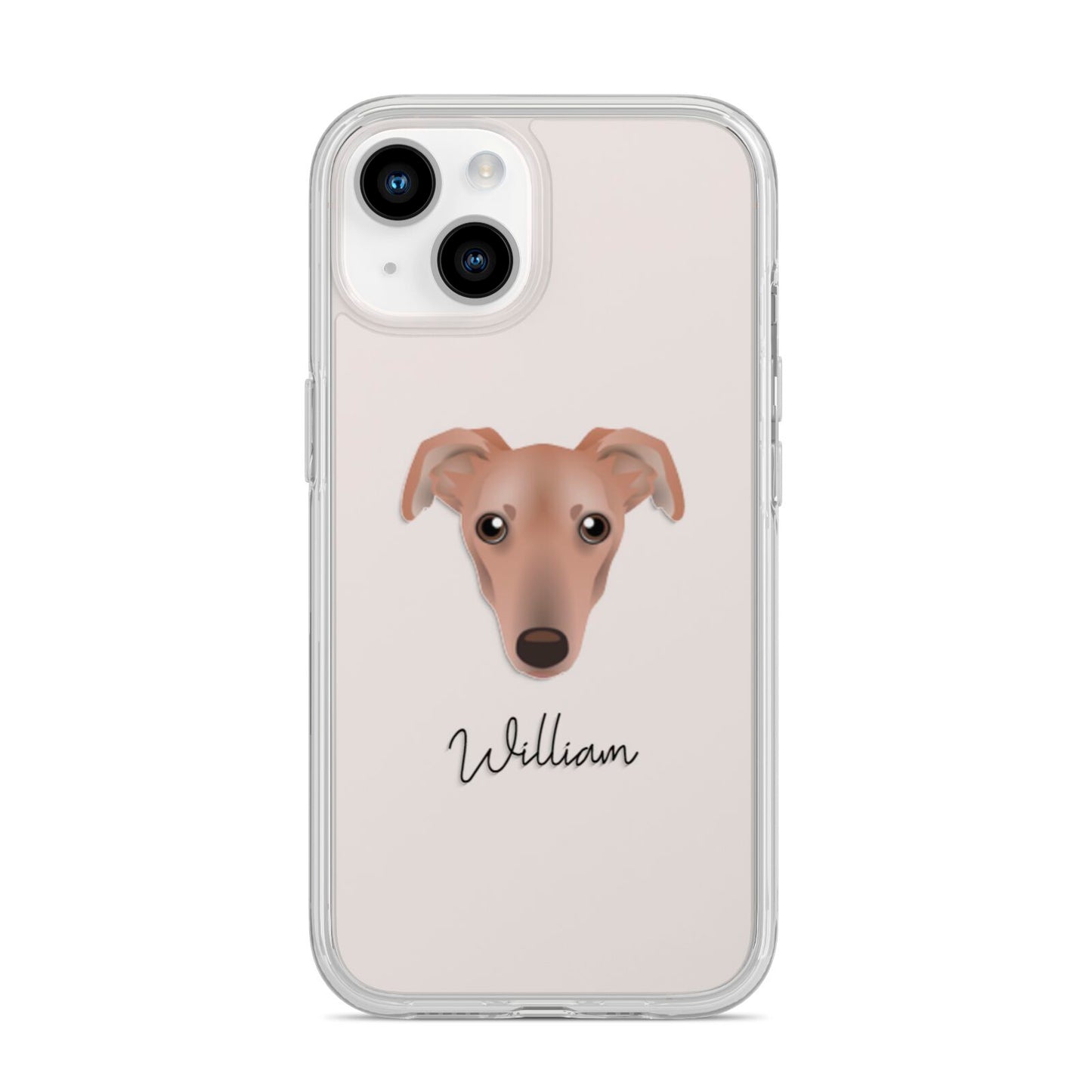 Lurcher Personalised iPhone 14 Clear Tough Case Starlight