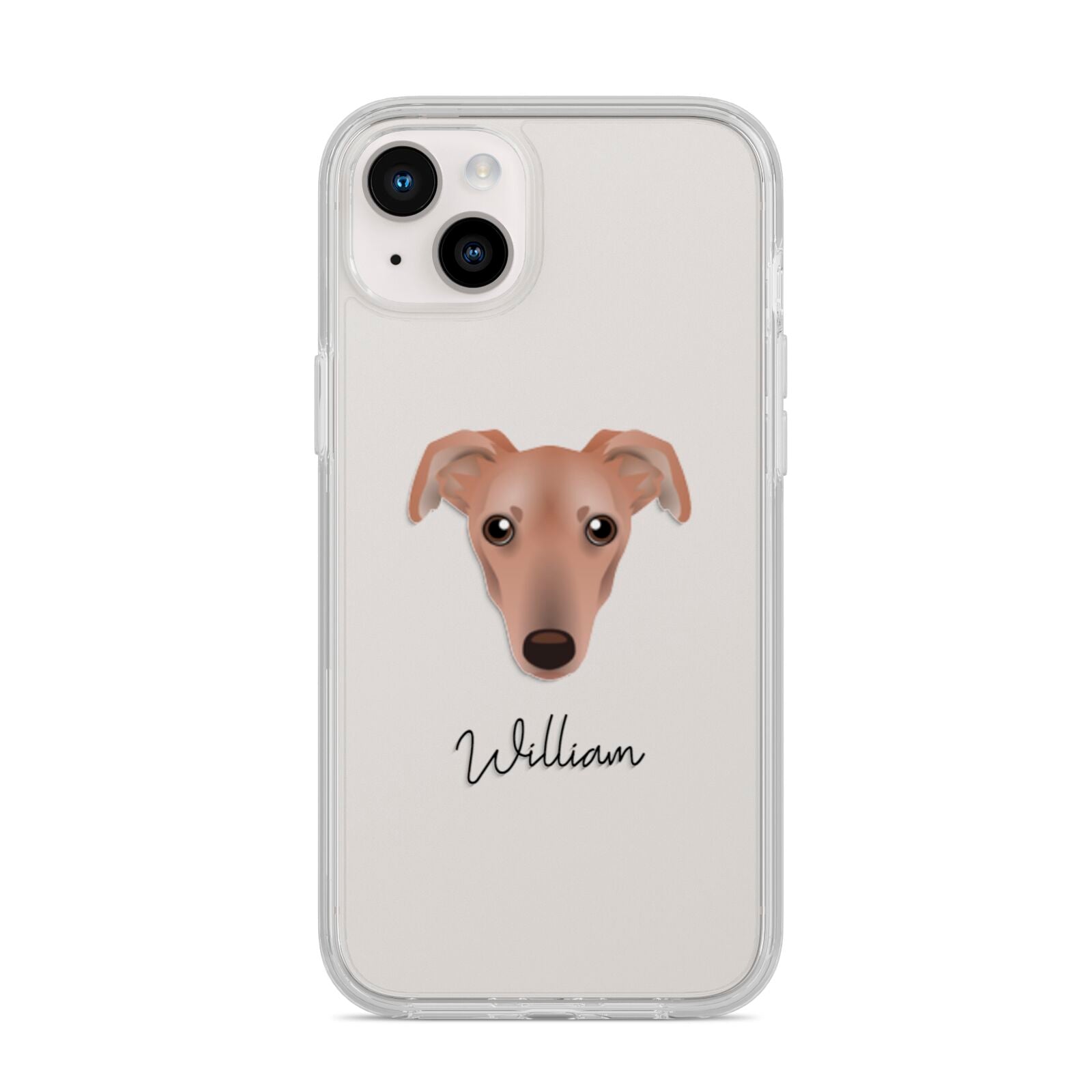 Lurcher Personalised iPhone 14 Plus Clear Tough Case Starlight