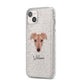 Lurcher Personalised iPhone 14 Plus Glitter Tough Case Starlight Angled Image