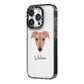 Lurcher Personalised iPhone 14 Pro Black Impact Case Side Angle on Silver phone