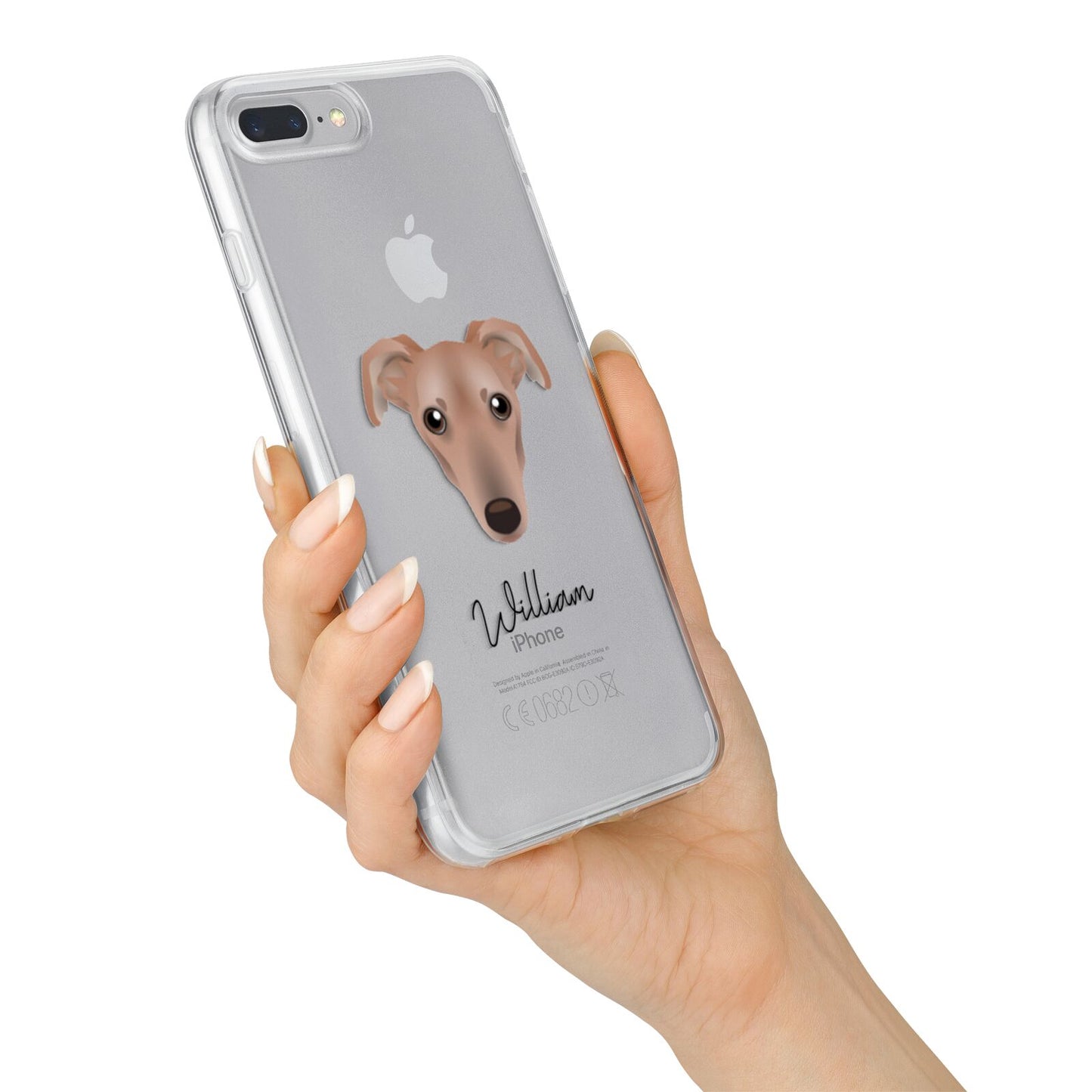 Lurcher Personalised iPhone 7 Plus Bumper Case on Silver iPhone Alternative Image