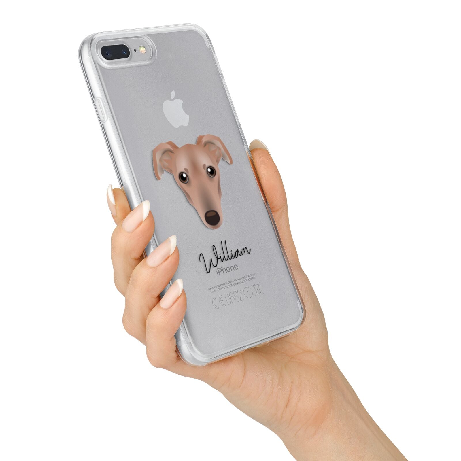 Lurcher Personalised iPhone 7 Plus Bumper Case on Silver iPhone Alternative Image