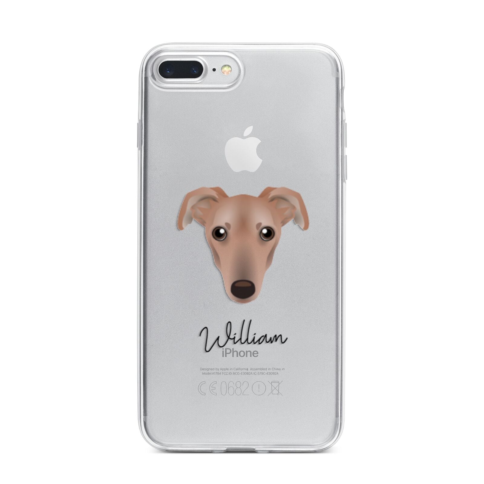 Lurcher Personalised iPhone 7 Plus Bumper Case on Silver iPhone