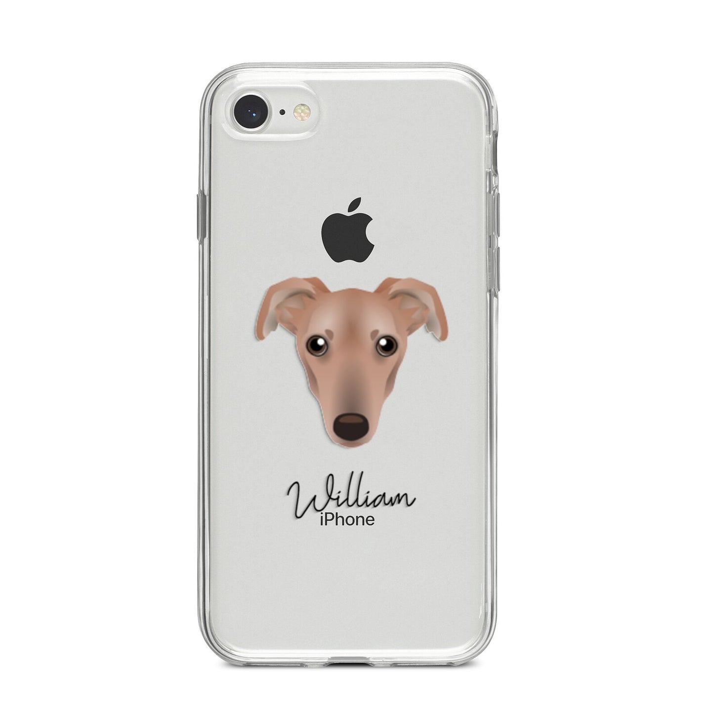 Lurcher Personalised iPhone 8 Bumper Case on Silver iPhone