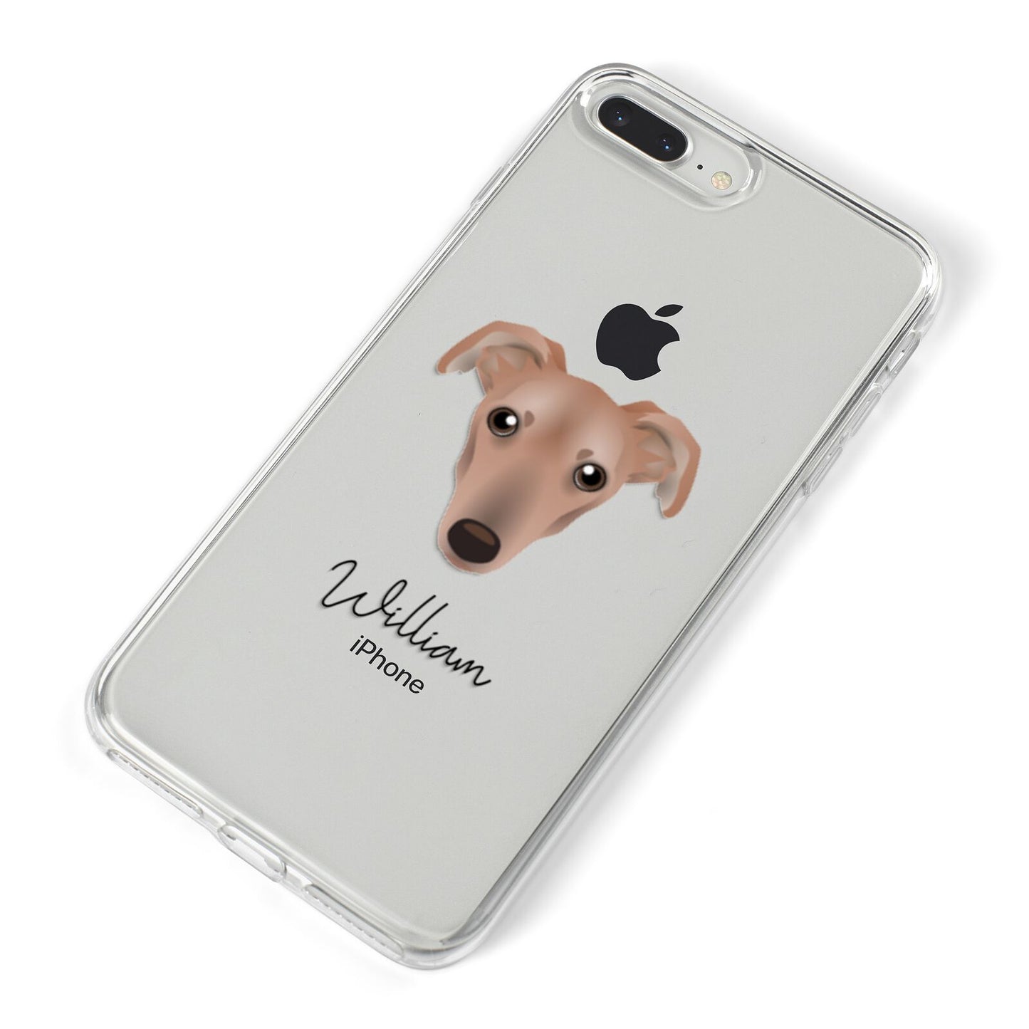 Lurcher Personalised iPhone 8 Plus Bumper Case on Silver iPhone Alternative Image