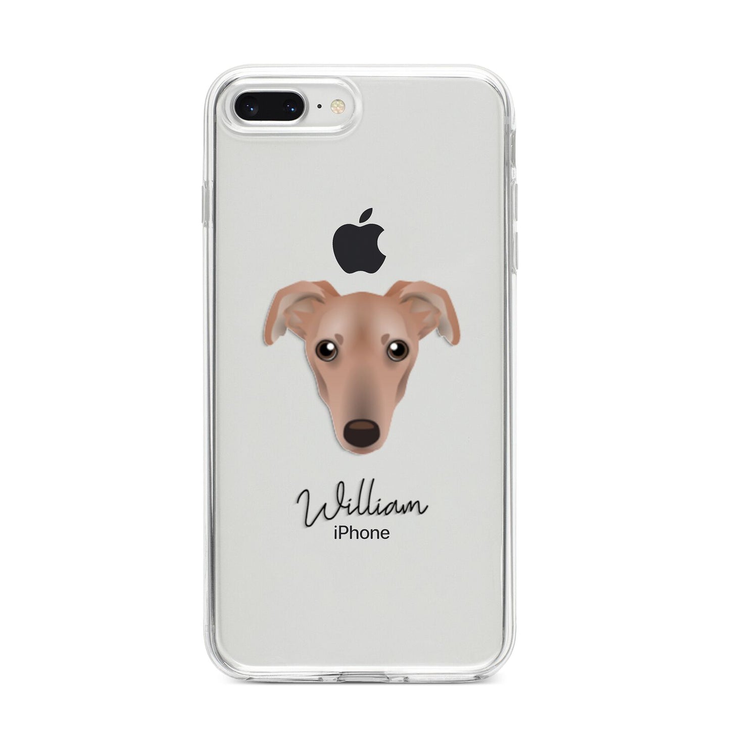Lurcher Personalised iPhone 8 Plus Bumper Case on Silver iPhone