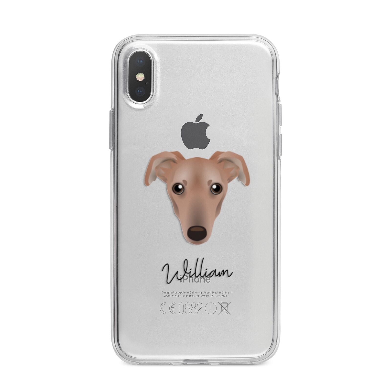 Lurcher Personalised iPhone X Bumper Case on Silver iPhone Alternative Image 1
