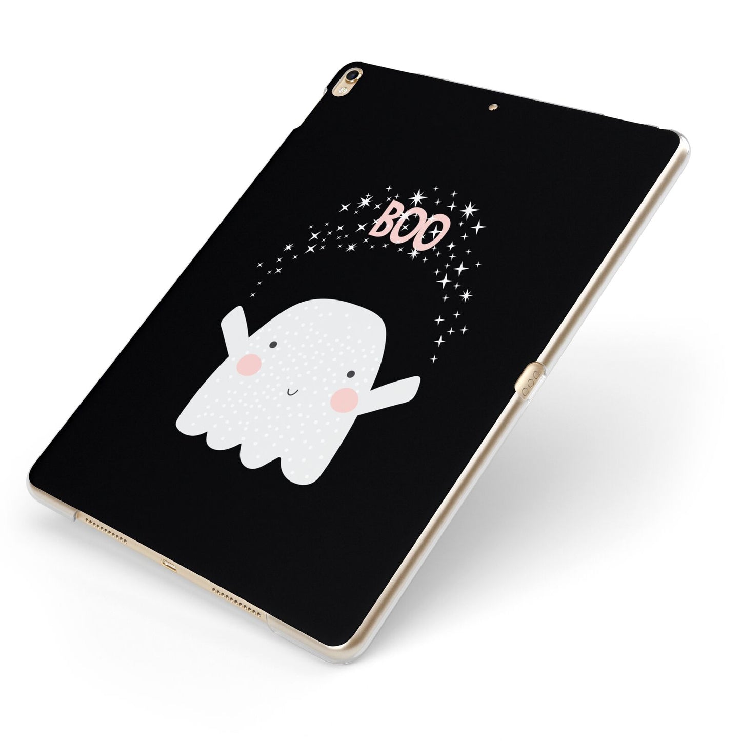 Magical Ghost Apple iPad Case on Gold iPad Side View