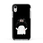 Magical Ghost Apple iPhone XR Impact Case Black Edge on Silver Phone