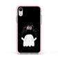 Magical Ghost Apple iPhone XR Impact Case Pink Edge on Silver Phone