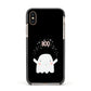 Magical Ghost Apple iPhone Xs Impact Case Black Edge on Gold Phone