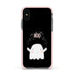 Magical Ghost Apple iPhone Xs Impact Case Pink Edge on Black Phone
