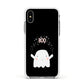 Magical Ghost Apple iPhone Xs Impact Case White Edge on Silver Phone